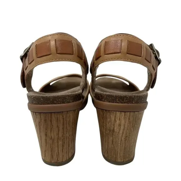 Dansko Debby Sandals Leather Woven Raffia Brown Size 40 Boho Chic Mediterranean - Picture 8 of 15